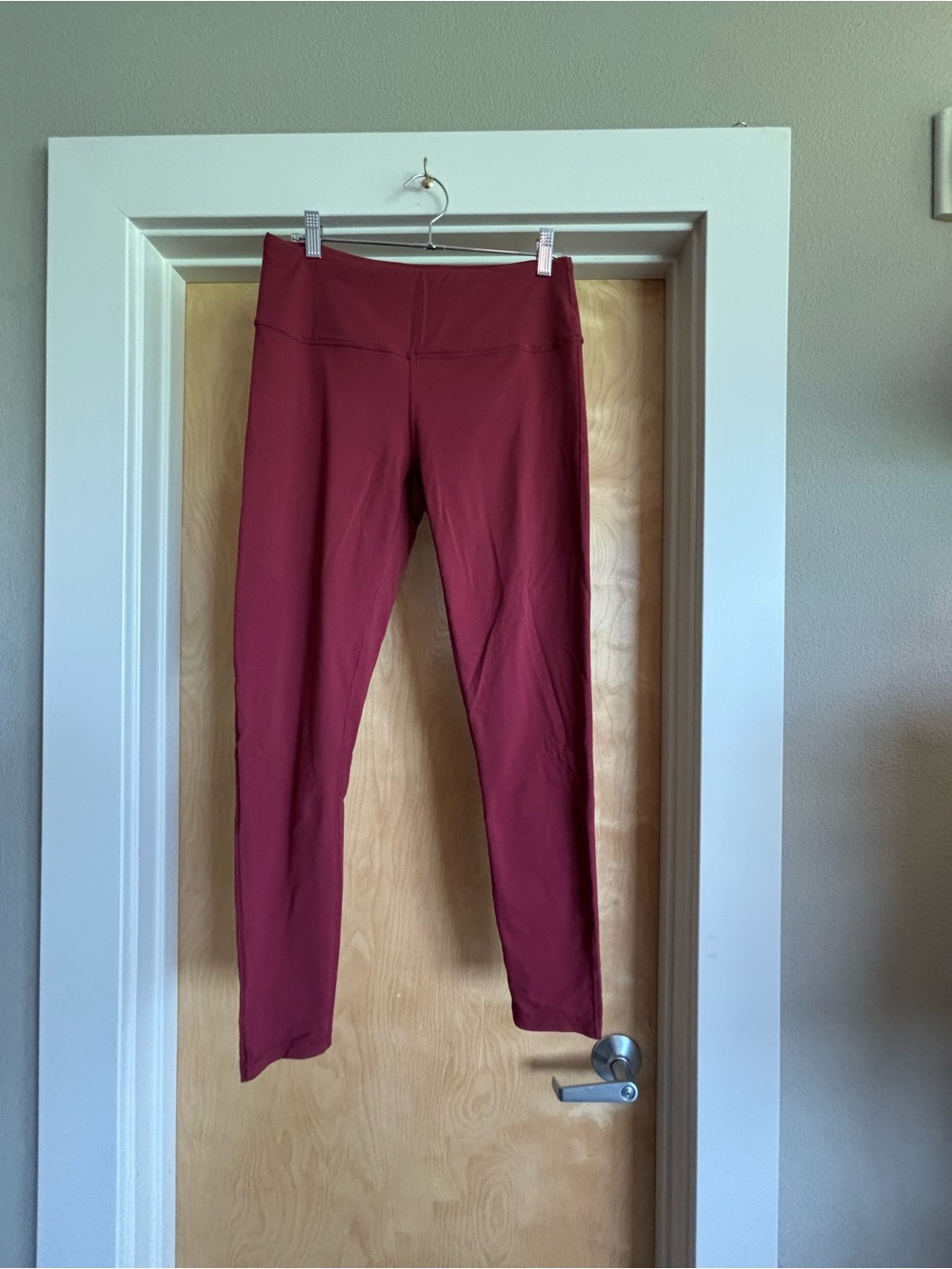 prAna Burgundy Mid-Rise Leggings Full Length Yoga Sz L